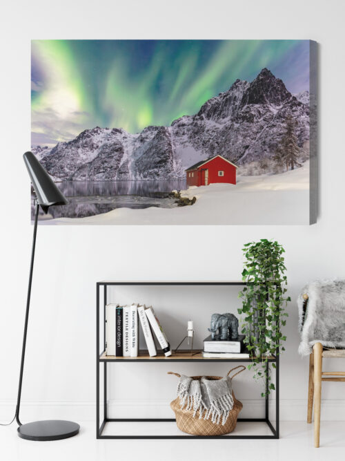Obraz na płótnie Zorza polarna Fotografia Zima  Premium Canvas - obrazek 9