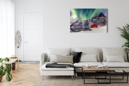 Obraz na płótnie Zorza polarna Fotografia Zima  Premium Canvas - obrazek 6