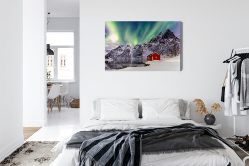 Obraz na płótnie Zorza polarna Fotografia Zima  Premium Canvas - obrazek 7
