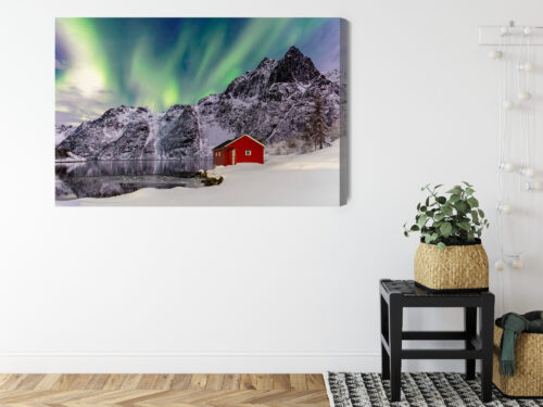 Obraz na płótnie Zorza polarna Fotografia Zima  Premium Canvas - obrazek 8