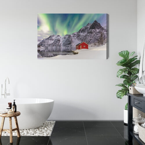 Obraz na płótnie Zorza polarna Fotografia Zima  Premium Canvas - obrazek 5