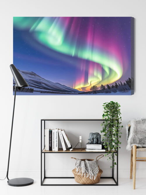 Obraz na płótnie Zorza polarna Fotografia Niebo  Premium Canvas - obrazek 9