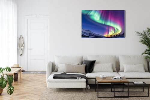 Obraz na płótnie Zorza polarna Fotografia Niebo  Premium Canvas - obrazek 6