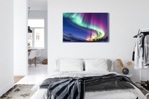 Obraz na płótnie Zorza polarna Fotografia Niebo  Premium Canvas - obrazek 7