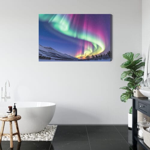 Obraz na płótnie Zorza polarna Fotografia Niebo  Premium Canvas - obrazek 5