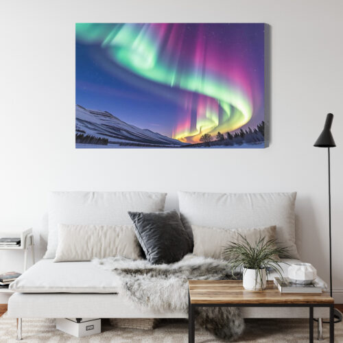Obraz na płótnie Zorza polarna Fotografia Niebo  Premium Canvas - obrazek 4