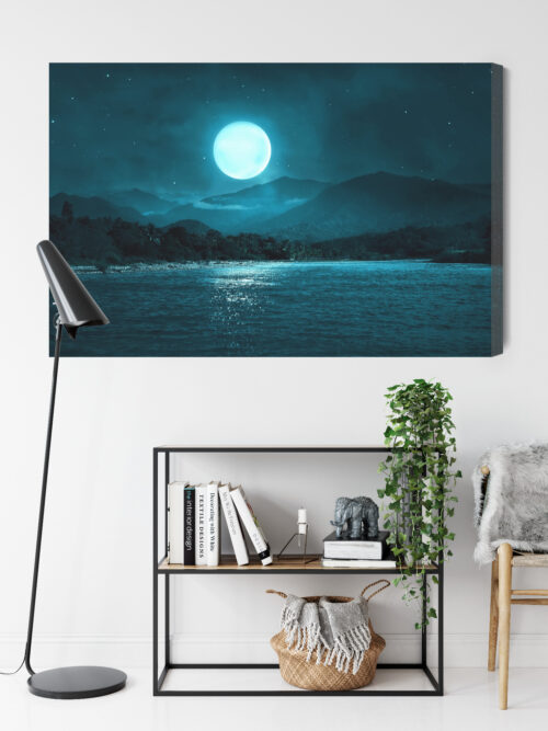Obraz na płótnie Księżyc Góry Noc  Premium Canvas - obrazek 9
