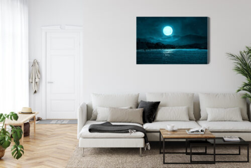 Obraz na płótnie Księżyc Góry Noc  Premium Canvas - obrazek 6