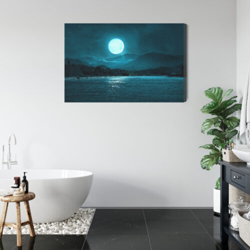 Obraz na płótnie Księżyc Góry Noc  Premium Canvas - obrazek 5