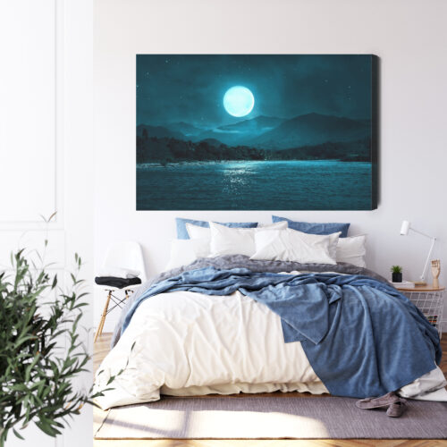 Obraz na płótnie Księżyc Góry Noc  Premium Canvas - obrazek 3