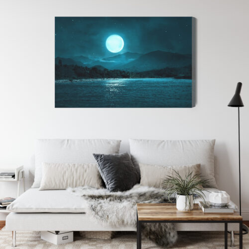 Obraz na płótnie Księżyc Góry Noc  Premium Canvas - obrazek 4