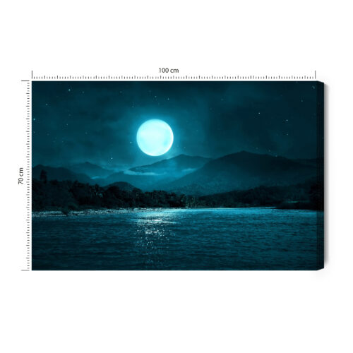Obraz na płótnie Księżyc Góry Noc  Premium Canvas
