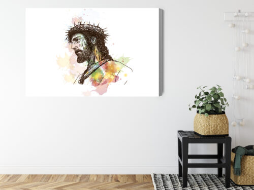 Obraz na płótnie Jezus Szkic Portret  Premium Canvas - obrazek 8