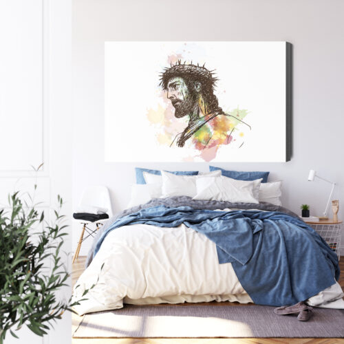 Obraz na płótnie Jezus Szkic Portret  Premium Canvas - obrazek 3