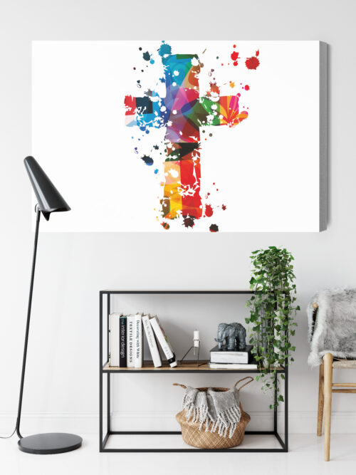 Obraz na płótnie Religia Kolorowy krzyż abstrakcyjny Premium Canvas - obrazek 9