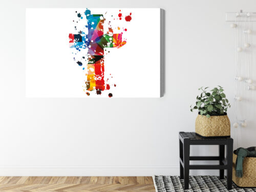 Obraz na płótnie Religia Kolorowy krzyż abstrakcyjny Premium Canvas - obrazek 8