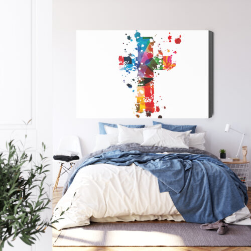 Obraz na płótnie Religia Kolorowy krzyż abstrakcyjny Premium Canvas - obrazek 3