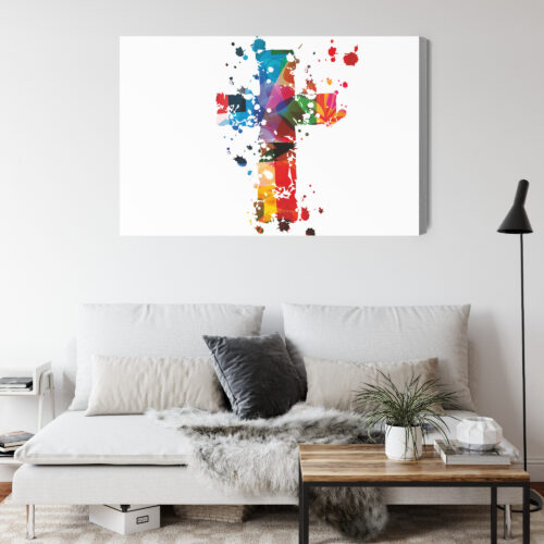 Obraz na płótnie Religia Kolorowy krzyż abstrakcyjny Premium Canvas - obrazek 4