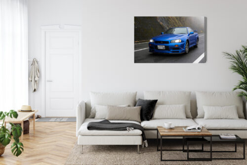 Obraz na płótnie Nissan Skyline GT-R R34 Niebieski JDM  Premium Canvas - obrazek 6