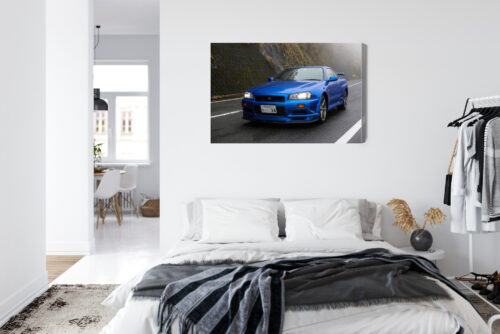 Obraz na płótnie Nissan Skyline GT-R R34 Niebieski JDM  Premium Canvas - obrazek 7