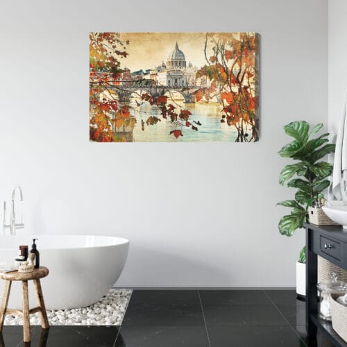 Obraz na płótnie Rzym Most Jesień  Premium Canvas - obrazek 5