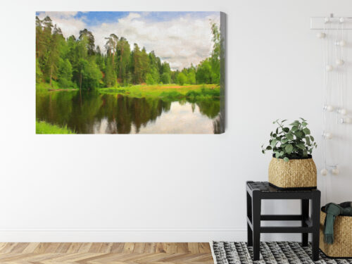 Obraz na płótnie Rzeka Krajobraz Lato  Premium Canvas - obrazek 8