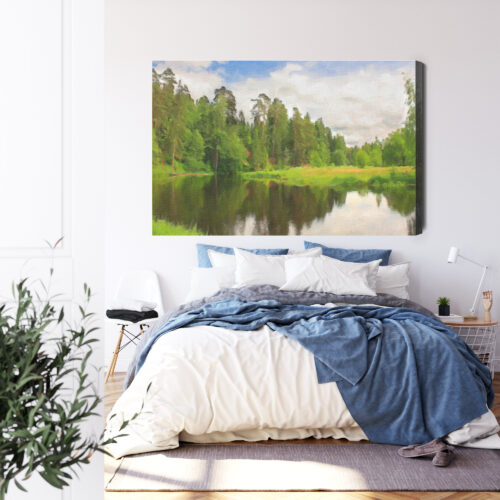 Obraz na płótnie Rzeka Krajobraz Lato  Premium Canvas - obrazek 3