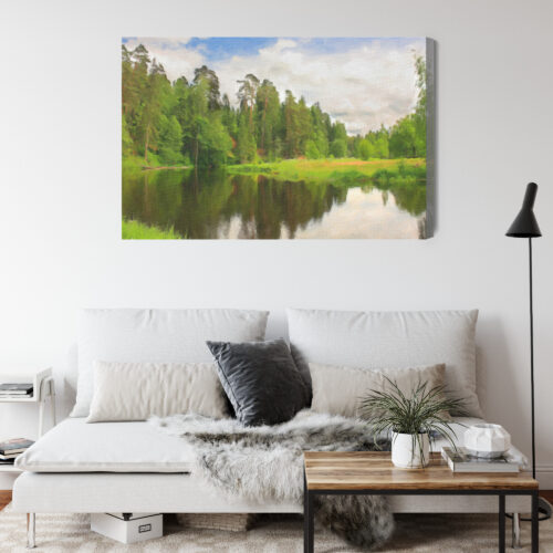 Obraz na płótnie Rzeka Krajobraz Lato  Premium Canvas - obrazek 4