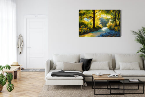Obraz na płótnie Las Impresjonizm Światło  Premium Canvas - obrazek 6