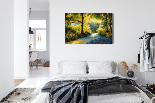 Obraz na płótnie Las Impresjonizm Światło  Premium Canvas - obrazek 7