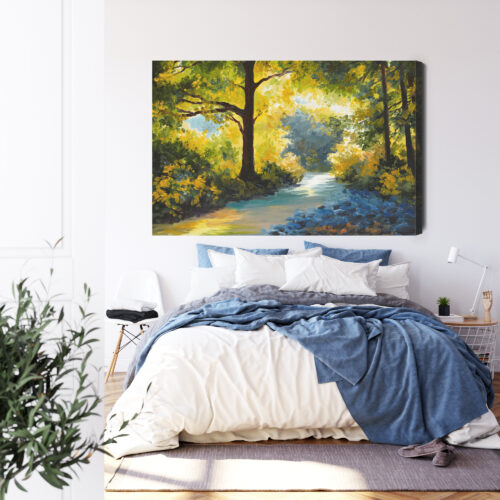 Obraz na płótnie Las Impresjonizm Światło  Premium Canvas - obrazek 3