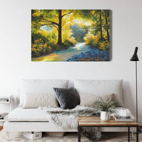 Obraz na płótnie Las Impresjonizm Światło  Premium Canvas - obrazek 4