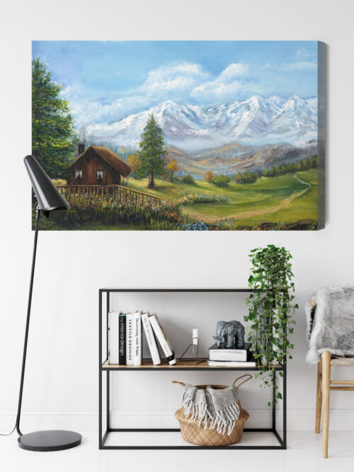 Obraz na płótnie Góry Chata Panorama  Premium Canvas - obrazek 9
