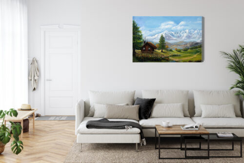 Obraz na płótnie Góry Chata Panorama  Premium Canvas - obrazek 6