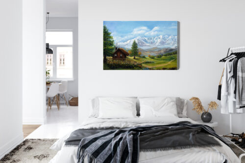 Obraz na płótnie Góry Chata Panorama  Premium Canvas - obrazek 7