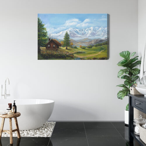 Obraz na płótnie Góry Chata Panorama  Premium Canvas - obrazek 5