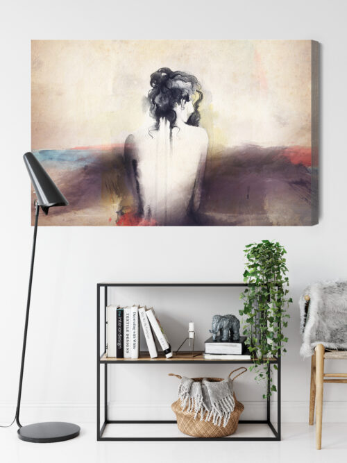 Obraz na płótnie Kobieta Akwarela Sylwetka  Premium Canvas - obrazek 9