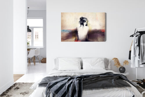 Obraz na płótnie Kobieta Akwarela Sylwetka  Premium Canvas - obrazek 7