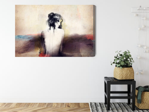 Obraz na płótnie Kobieta Akwarela Sylwetka  Premium Canvas - obrazek 8