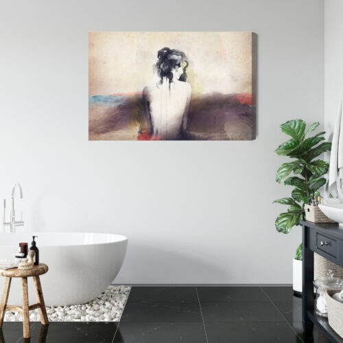 Obraz na płótnie Kobieta Akwarela Sylwetka  Premium Canvas - obrazek 5