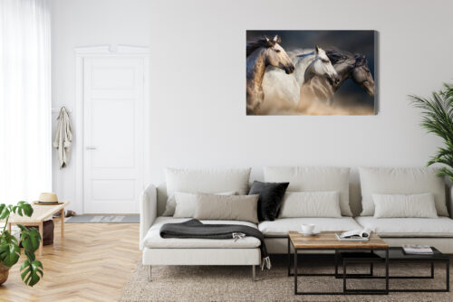 Obraz na płótnie Zwierzęta Galopujące konie Premium Canvas - obrazek 6