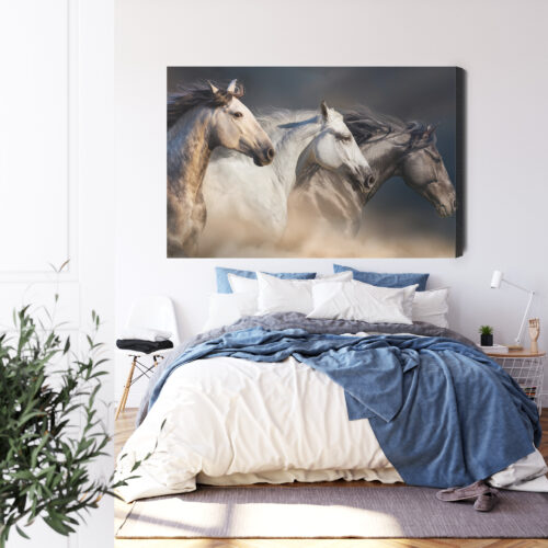 Obraz na płótnie Zwierzęta Galopujące konie Premium Canvas - obrazek 3