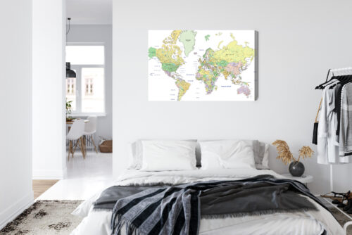 Obraz na płótnie Mapa świata Edukacyjna kolorowa  Premium Canvas - obrazek 7