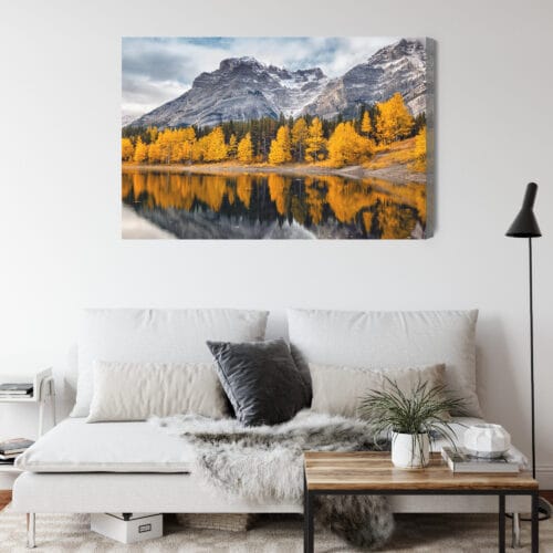 Obraz na płótnie Górski krajobraz z jesiennym lasem Fotografia Premium Canvas - obrazek 4