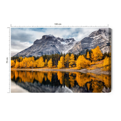 Obraz na płótnie Górski krajobraz z jesiennym lasem Fotografia Premium Canvas