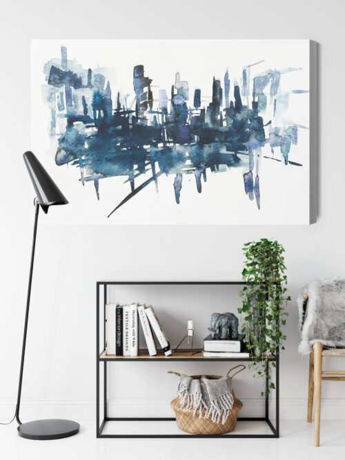 Obraz na płótnie Miasto Akwarela Panorama  Premium Canvas - obrazek 9