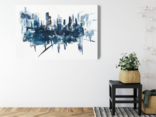 Obraz na płótnie Miasto Akwarela Panorama  Premium Canvas - obrazek 8