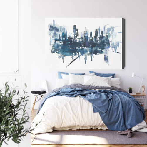 Obraz na płótnie Miasto Akwarela Panorama  Premium Canvas - obrazek 3