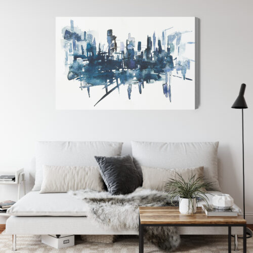 Obraz na płótnie Miasto Akwarela Panorama  Premium Canvas - obrazek 4