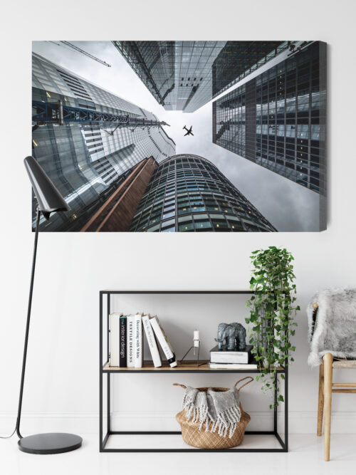 Obraz na płótnie Samolot i wieżowce Perspektywa  Premium Canvas - obrazek 9